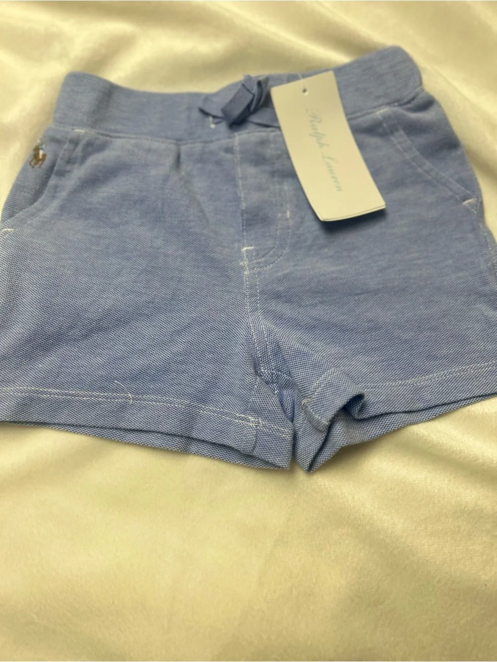 Ralph Lauren Baby Knit Shorts in Light Blue Sz 6 months NWT